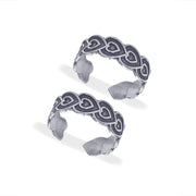 Taraash 925 Sterling Silver Antique Heart Design Toe Ring For Women LR1172A - Taraash
