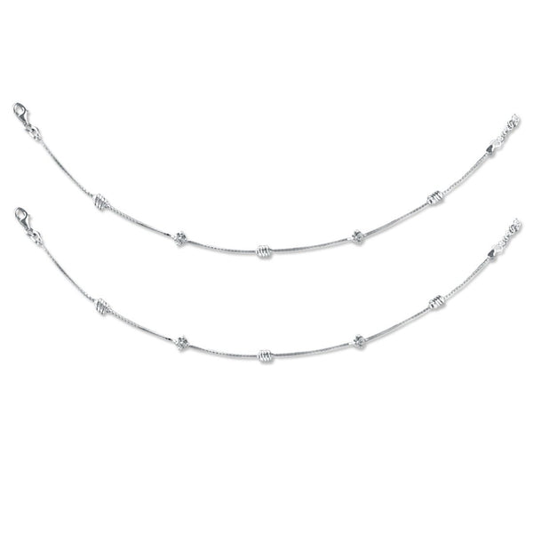 Taraash 925 Sterling Silver Beaded Design Anklet For Women - Taraash