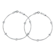 Taraash 925 Sterling Silver Beaded Design Anklet For Women - Taraash