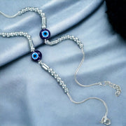 Taraash 925 Sterling Silver Beaded Evil Eye Anklet For Babies - Taraash