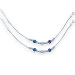 Load image into Gallery viewer, Taraash 925 Sterling Silver Beaded Evil Eye Anklet For Kids - Taraash

