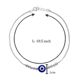 Taraash 925 Sterling Silver Beaded Evil Eye Anklet For Women - Taraash
