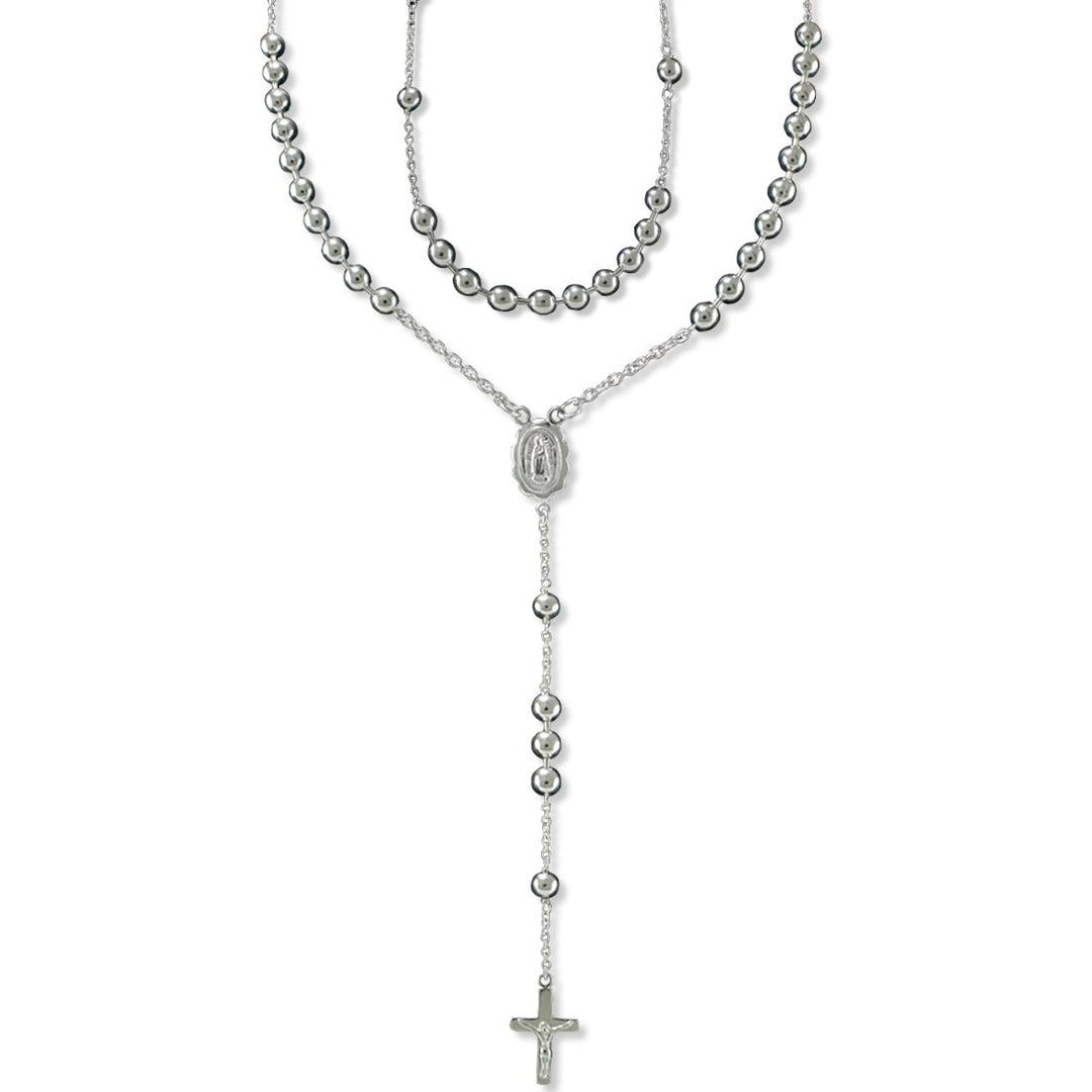 Taraash 925 Sterling Silver Beaded Rosary | Cross Chain For Unisex | Religious Rosary - Taraash