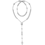 Load image into Gallery viewer, Taraash 925 Sterling Silver Beaded Rosary | Cross Chain For Unisex | Religious Rosary - Taraash
