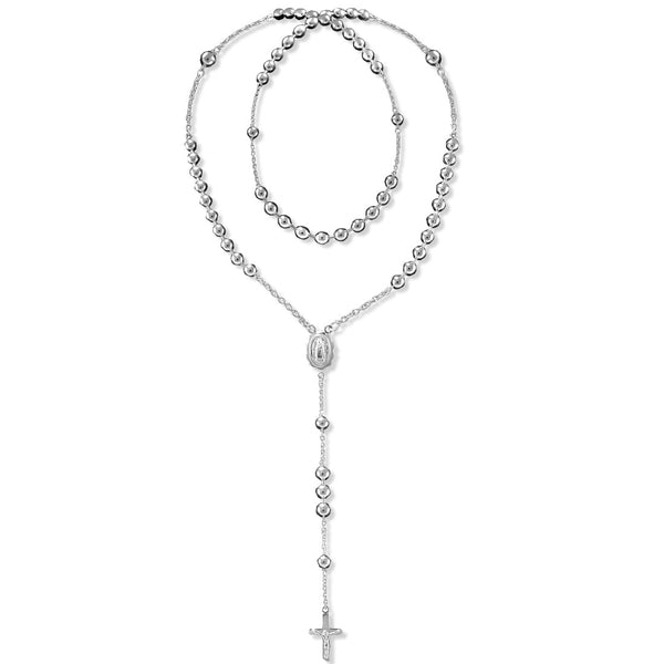 Taraash 925 Sterling Silver Beaded Rosary | Cross Chain For Unisex | Religious Rosary - Taraash