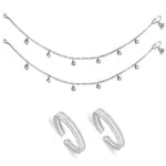 Load image into Gallery viewer, Taraash 925 Sterling Silver Beautiful Collection Combo of Anklet and Toe Ring COMBO ANTR 157 - Taraash