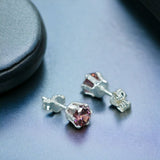 Taraash 925 Sterling Silver Beaver Brown Round Solitaire CZ Stud Earrings For Women CBER226I-11 - Taraash