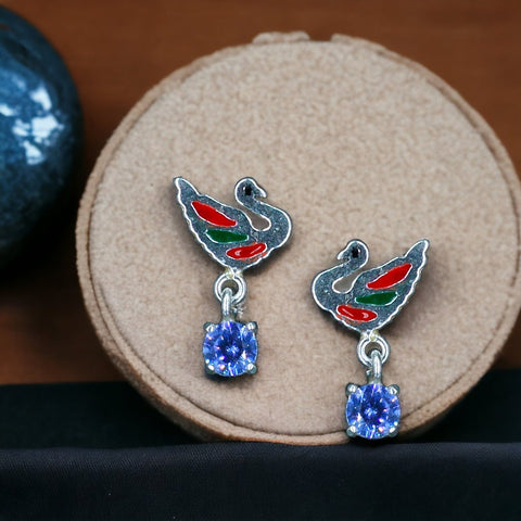 Taraash 925 Sterling Silver Bird Drop Earrings For Kids - Taraash