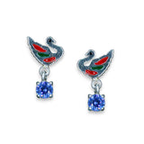 Taraash 925 Sterling Silver Bird Drop Earrings For Kids - Taraash