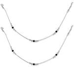 Load image into Gallery viewer, Taraash 925 Sterling Silver Black And Silver Beaded Fancy Chain Anklet For Women - Taraash

