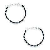 Taraash 925 Sterling Silver Black Beaded Anklet For Babies - Taraash