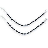 Taraash 925 Sterling Silver Black Beaded Anklet For Babies - Taraash