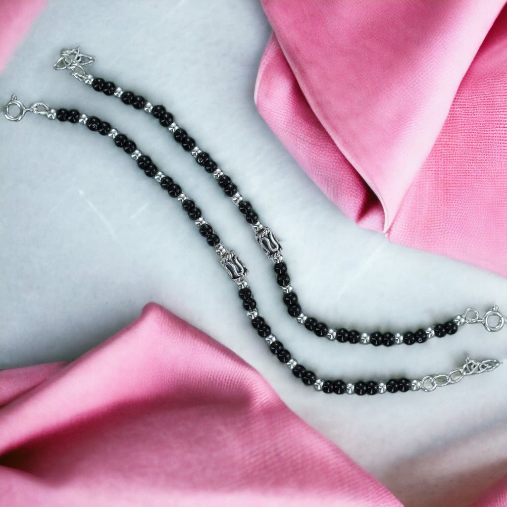 Black beads anklet discount