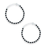 Load image into Gallery viewer, Taraash 925 Sterling Silver Black Beaded Anklet For Babies - Taraash
