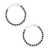 Taraash 925 Sterling Silver Black Beaded Anklet For Babies - Taraash