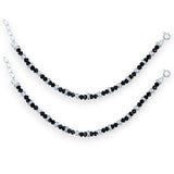 Taraash 925 Sterling Silver Black Beaded Anklet For Kids - Taraash