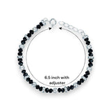 Taraash 925 Sterling Silver Black Beaded Anklet For Kids - Taraash