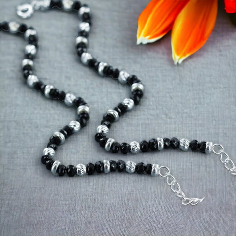 Taraash 925 Sterling Silver Black Beaded Anklet For Kids - Taraash