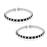 Taraash 925 Sterling Silver Black Beaded Bangle For Kids - Taraash