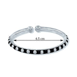 Taraash 925 Sterling Silver Black Beaded Bangle For Kids - Taraash