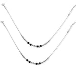 Load image into Gallery viewer, Taraash 925 Sterling Silver Black Beaded Fancy Chain Anklet/ Payal For Women - Taraash
