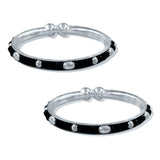 Black bead silver bangles for babies deals