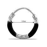 Load image into Gallery viewer, Taraash 925 Sterling Silver Black Enamel Hoops For Girls - Taraash
