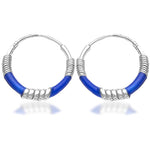 Load image into Gallery viewer, Taraash 925 Sterling Silver Blue Color Enamel Hoop Earring For Women - Taraash
