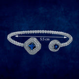Taraash 925 Sterling Silver Blue CZ Bangle For Women - Taraash