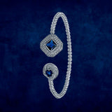 Taraash 925 Sterling Silver Blue CZ Bangle For Women - Taraash