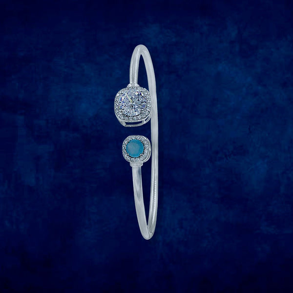 Taraash 925 Sterling Silver Blue Cz Round Shape Bangle For Women - Taraash