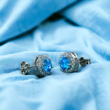 Taraash 925 Sterling Silver Blue CZ Stud Earring For Women - Taraash