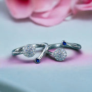 Taraash 925 Sterling Silver Blue Cz Toe Ring For Women - Taraash