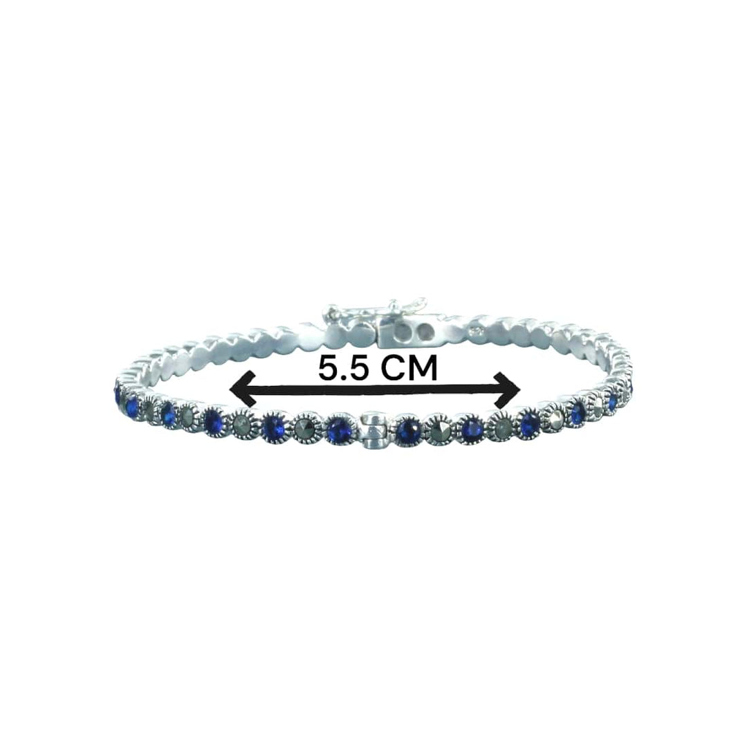 Taraash 925 Sterling Silver Blue Marquise Bangle For Women - Taraash