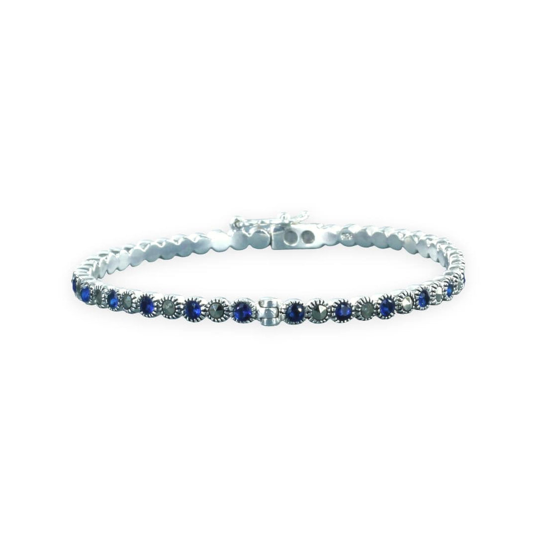 Taraash 925 Sterling Silver Blue Marquise Bangle For Women - Taraash