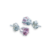 Taraash 925 Sterling Silver Blush Pink Round Solitaire CZ Stud Earrings For Women CBER226I-05 - Taraash