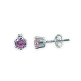 Taraash 925 Sterling Silver Blush Pink Round Solitaire CZ Stud Earrings For Women CBER226I-05 - Taraash