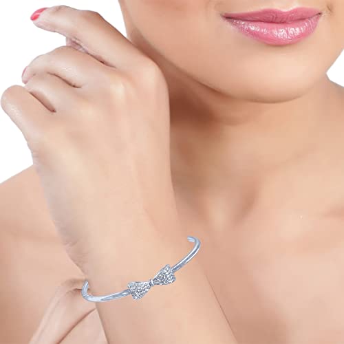 Taraash 925 Sterling Silver Bow Bangle For Women - Taraash