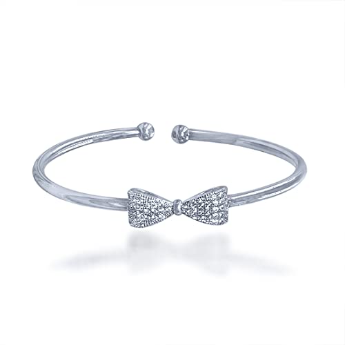 Taraash 925 Sterling Silver Bow Bangle For Women - Taraash
