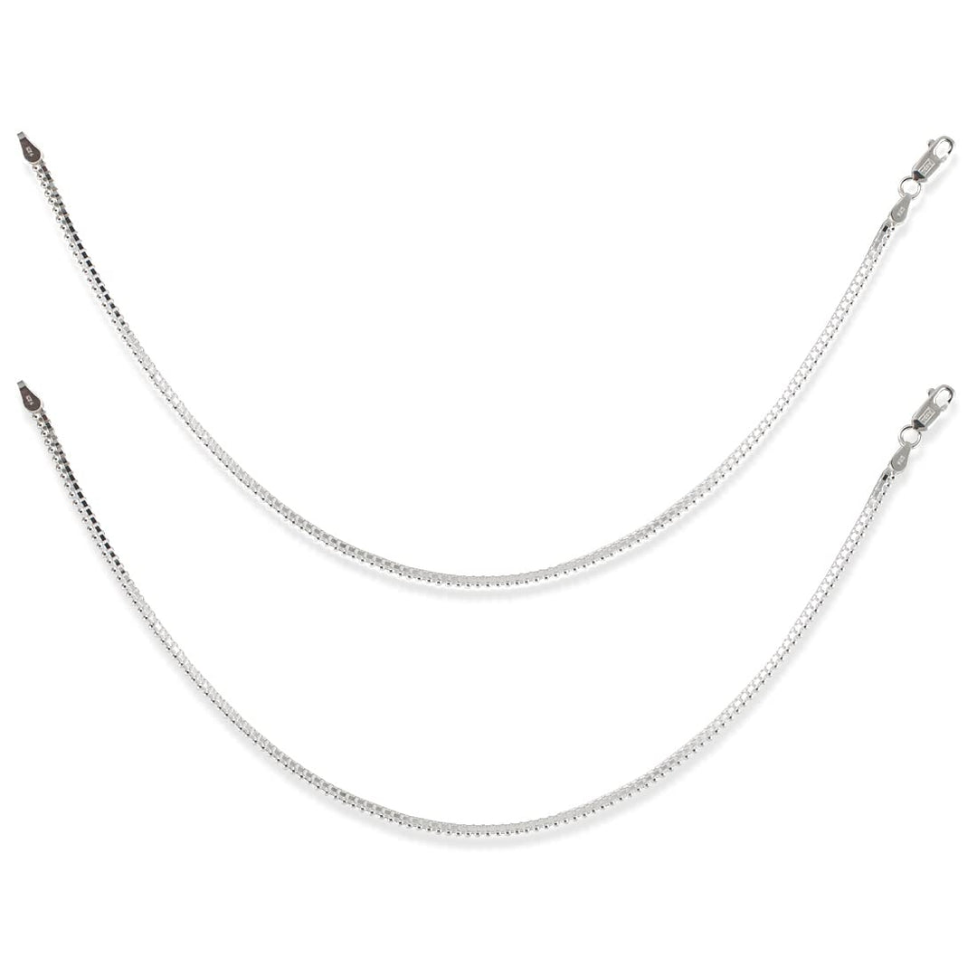 Taraash 925 Sterling Silver Box Ball Chain Anklet For Women - Taraash