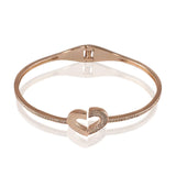 Taraash 925 Sterling Silver Break Heart Rose Gold Bangle For Women - Taraash