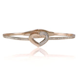 Taraash 925 Sterling Silver Break Heart Rose Gold Bangle For Women - Taraash