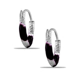 Taraash 925 Sterling Silver Brown Enamel Hoops For Girls - Taraash