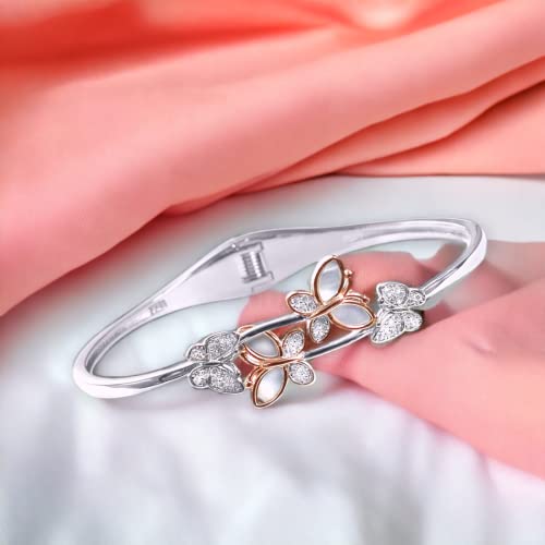 Taraash 925 Sterling Silver Butterfly Kada Bangle For Women - Taraash