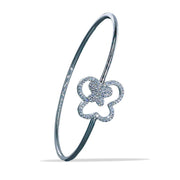 Taraash 925 Sterling Silver Butterfly Top Openable Bangle For Women - Taraash