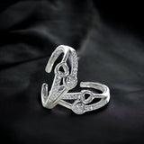 Taraash Heart silver toe rings