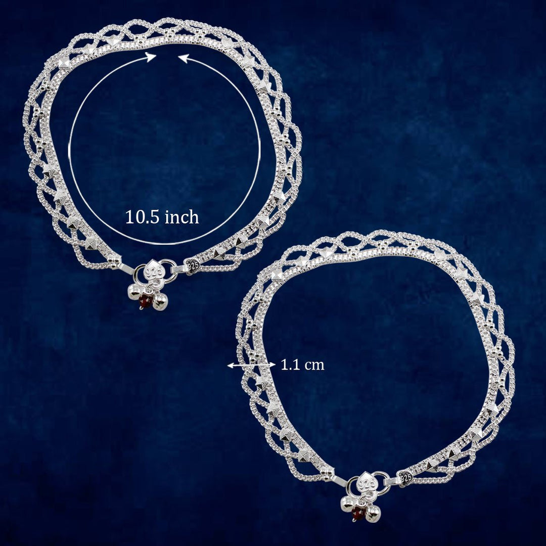 Taraash 925 Sterling Silver Chain Anklet For Women - Taraash