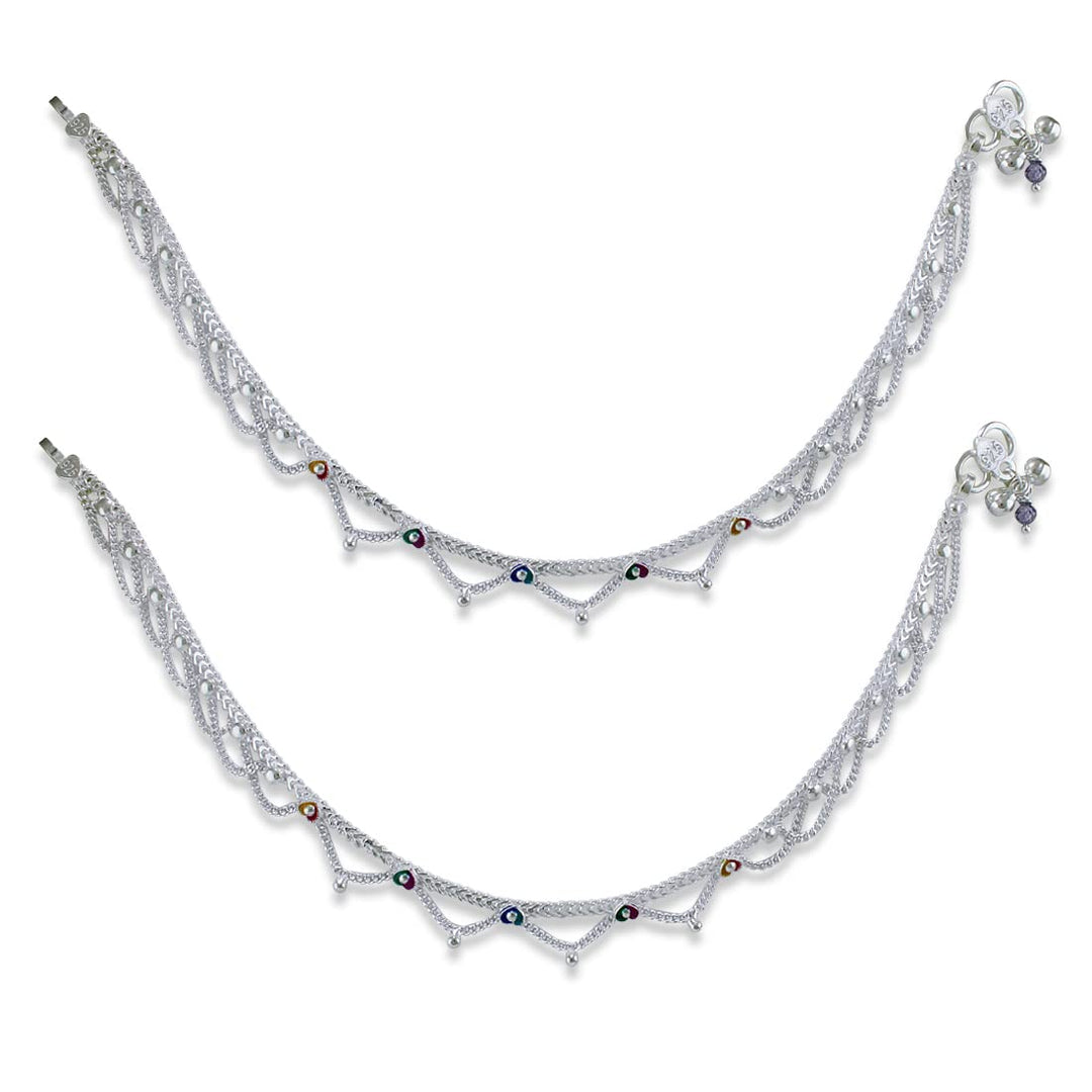 Taraash 925 Sterling Silver Chain Payal For Women - Taraash
