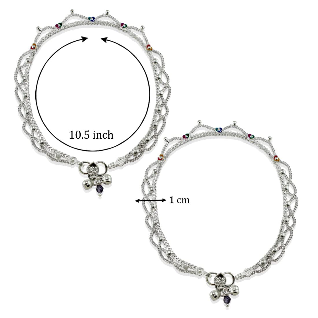 Taraash 925 Sterling Silver Chain Payal For Women - Taraash