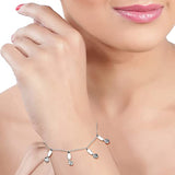 Taraash 925 Sterling Silver Charm Cz Bracelet For Women - Taraash